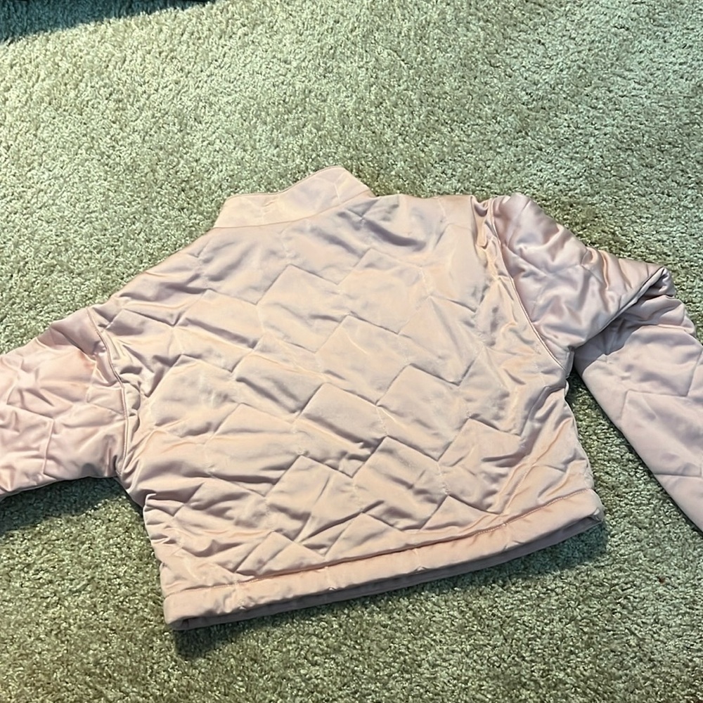 Adidas Womens Originals Half Zip Cropped Pullover Sweatshirt Rose Pink - Picture 10 of 10